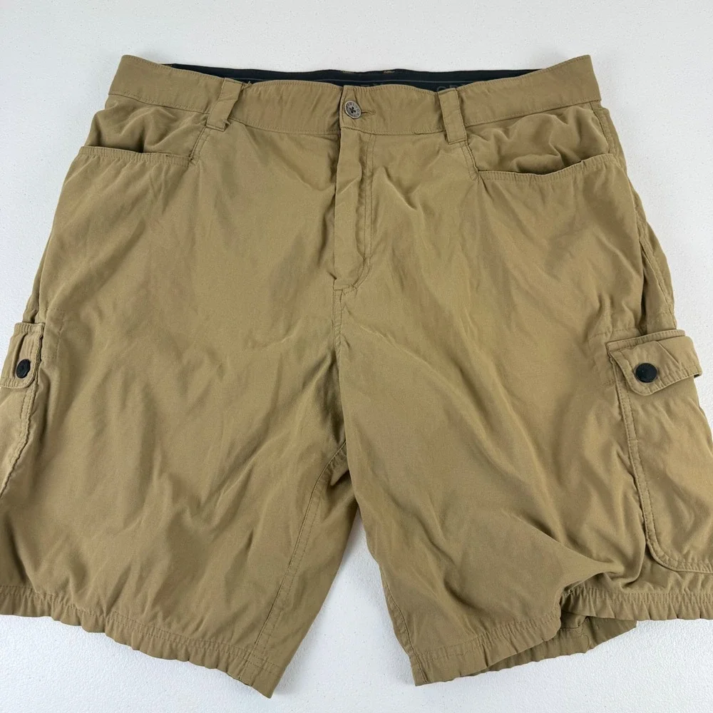 Orvis Mens Tan Cargo Shorts Size 38 Performance Quick Dry Hiking Outdoor Utility